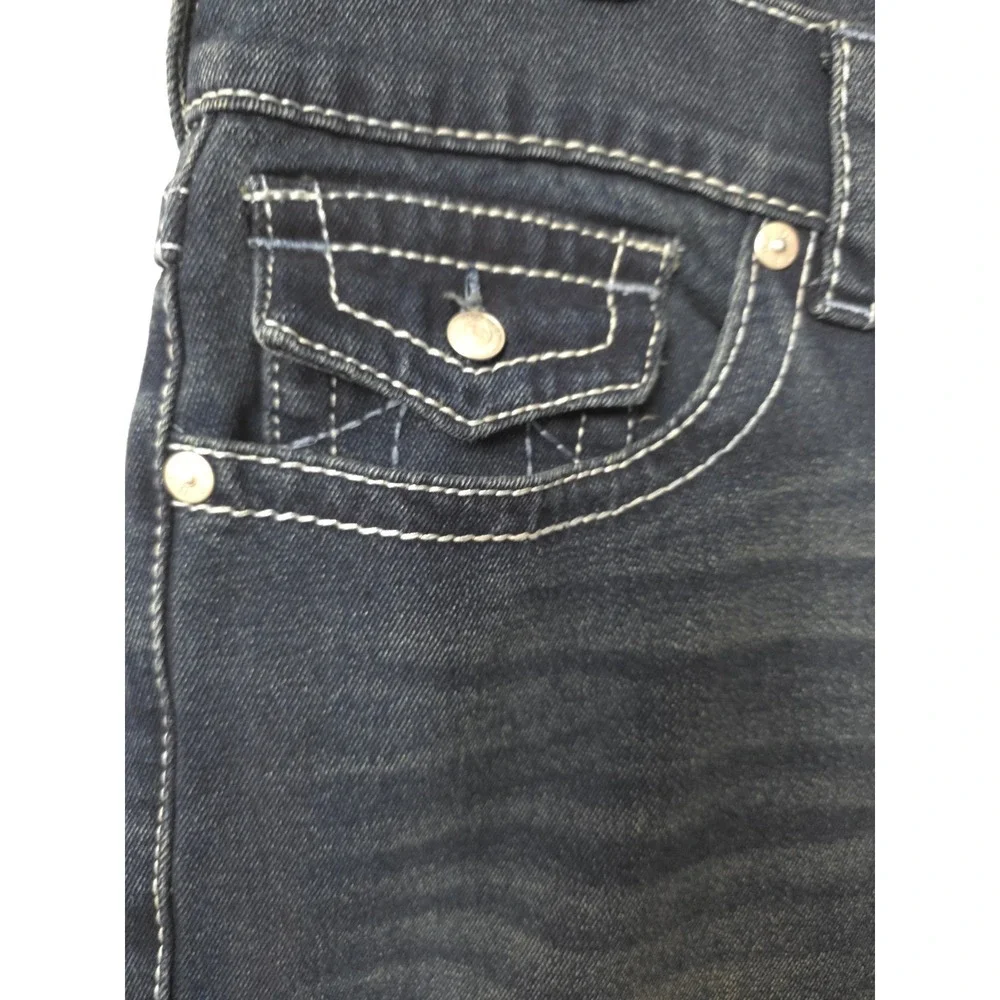 Men's True Religion Rocco Big T Flap Relaxed Skinny Jeans 36x32 700677 Dark Wash